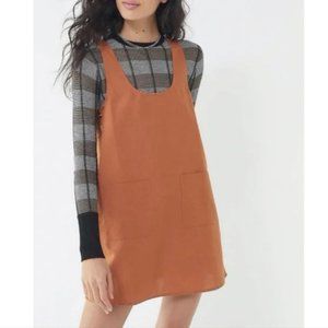 UO Kasey Linen Side-Button Shift Dress